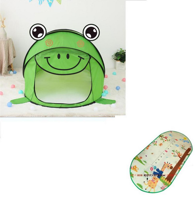 兒童帳篷遊戲屋 青蛙造型免安裝, 青蛙帳篷免安裝橢圓墊子, 1套