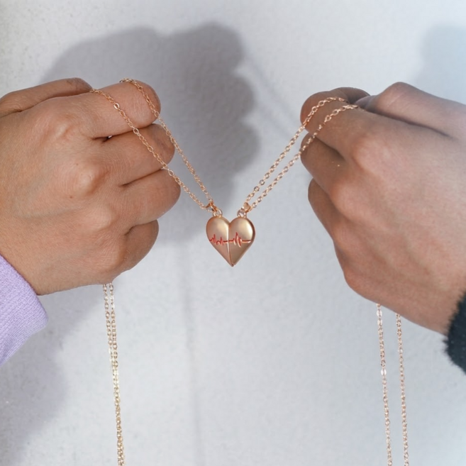 더블 하트 목걸이 커플 여자친구선물 포인트 펜던트 목걸이