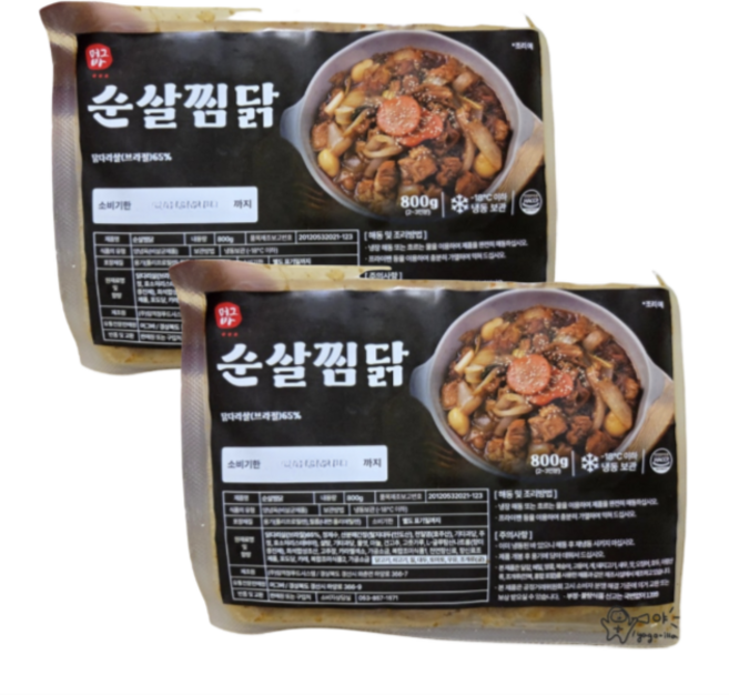 머그바 안동식 순살 찜닭 800g + 납작당면 100g, 2개