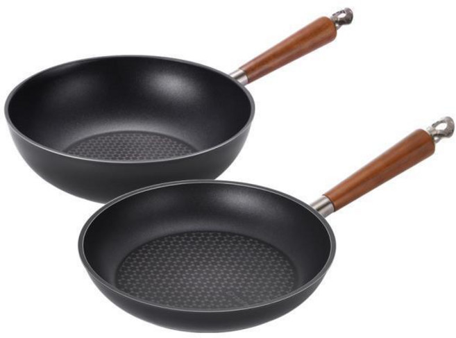 해피콜 그래핀 IH 프라이팬 세트 2개, 블랙, 프라이팬 24cm + 궁중팬 24cm, 1세트