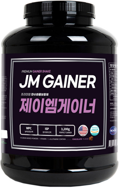 JM 게이너 3.2kg 탄수화물 벌크업 칼로리 동물성 식물성 단백질 헬스보충제 프로틴 wpc 유청단백질 가루 건강 선물, 3.5kg, 1개