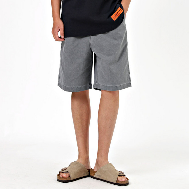 비브레이커스 남자 린넨라이크 피그먼트 반바지 밴딩 경량 5부