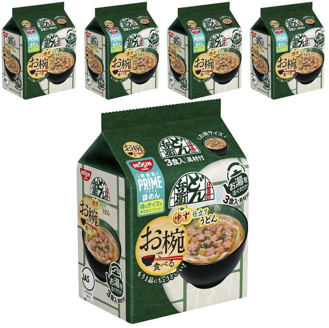 닛신 그릇으로 먹는 유자 갓 만든 우동 3개입