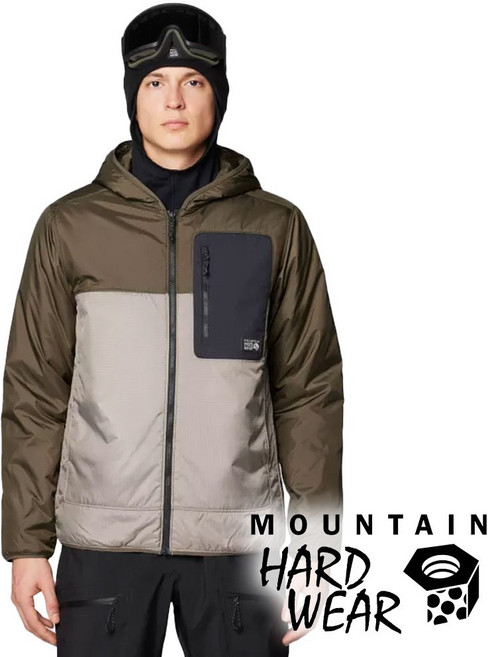 Mountain Hardwear Apres Pro 男連帽保暖外套 2131801 沙丘/山脊線/黑