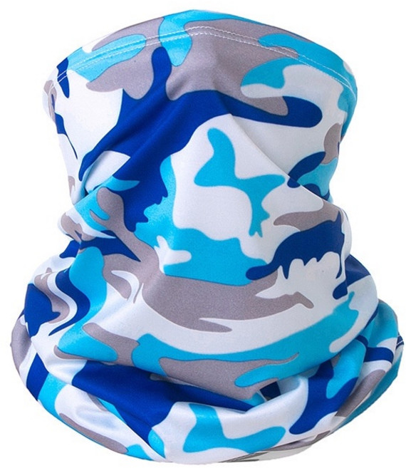 百變涼感運動頭巾面罩圍脖 - 台灣現貨E發票, 百變頭巾-迷彩-天藍色, 1個
