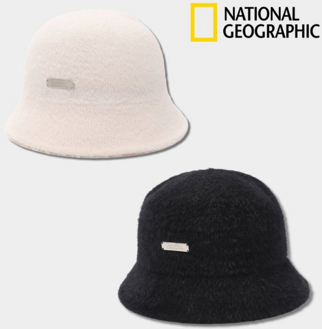 백화점정품 내셔널지오그래픽 앙고라 버킷햇 방한 모자 벙거지 겨울 보온 따뜻한