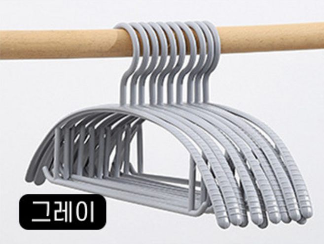 세븐버핏 어깨뿔 방지 논슬립 360도 회전형 옷걸이, 그레이, 30개