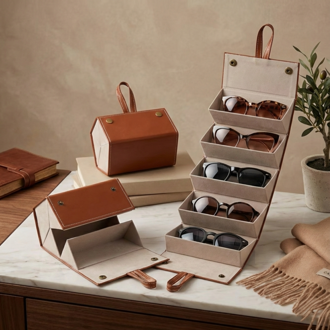 휴대용 선글라스 안경 케이스 보관함 벽걸이 접이식 수납