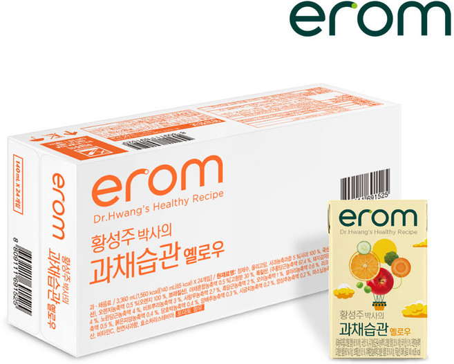 이롬 황성주 과채습관 옐로우, 190ml, 32개