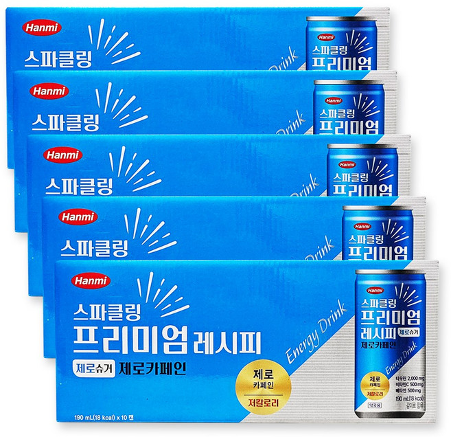 한미 스파클링 프리미엄 레시피 제로카페인 제로슈, 50개, 190ml