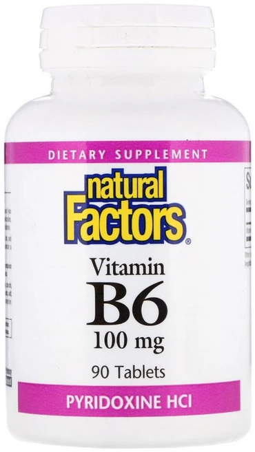 네추럴팩터스 비타민B6 100mg 90정 피리독신 함유, 1개, 기본 - 쿠팡