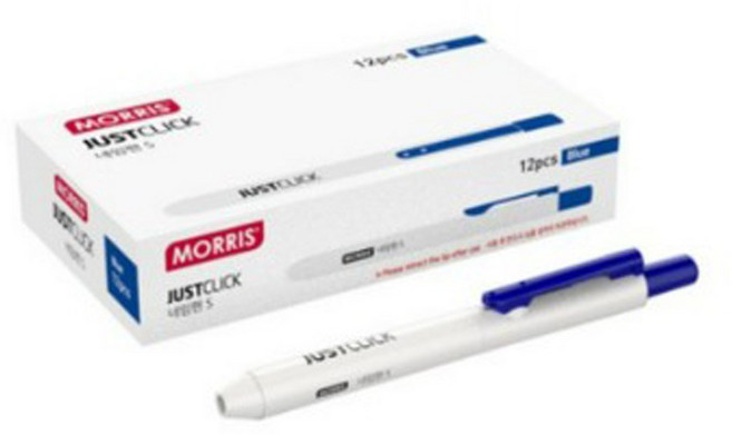 모리스 저스트클릭 네임펜 S 12p, 01 blue, 1개