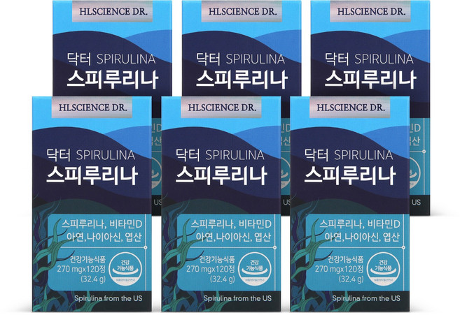 닥터 스피루리나 하와이안 스피루리나, 120정, 6박스
