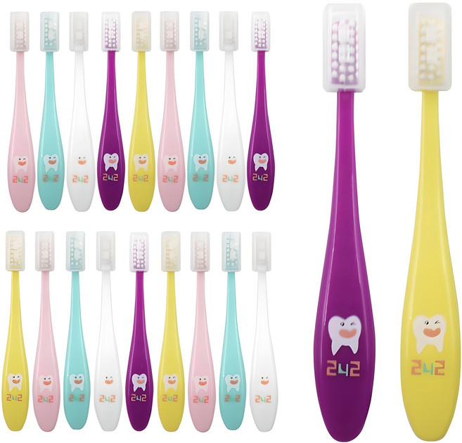 242 어린이 칫솔 항균 이중미세모 국내생산, 혼합색상, 20개입, 1개