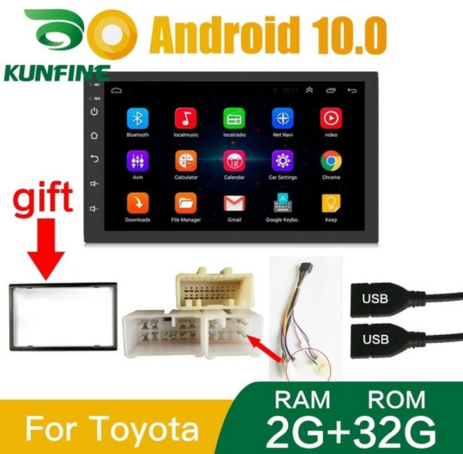 안드로이드올인원 안드로이드오토 2 din 2gb ram 32gb rom android, 2g 32g 도요타 케이블