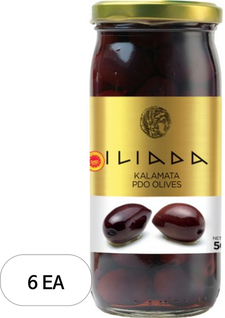 이리아다 칼라마타 올리브, 500g, 6개