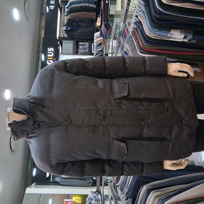 세르지오 에스에스패션 남성 캐주얼 겨울 시즌특가 초초대박할인 아웃포켓 밴드카라 웰론 그레이 사파리형 패딩 점퍼