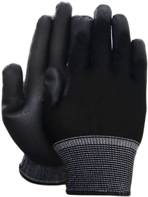 [50켤레] PU장갑 PUPALM / PUTOP / PU내피, 검정, 50개, 손바닥코팅 (검정 L 대)