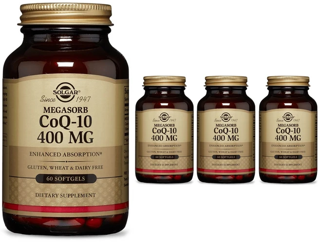 솔가 메가솝 CoQ-10 400mg 글루텐 프리 무설탕 소프트젤, 4개, 60정 - 쿠팡