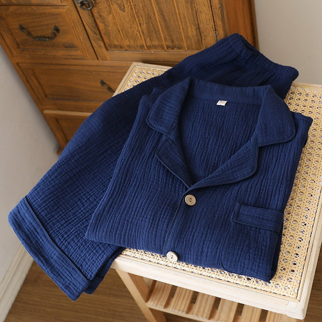 남성 거즈면 반팔 반바지 잠옷세트