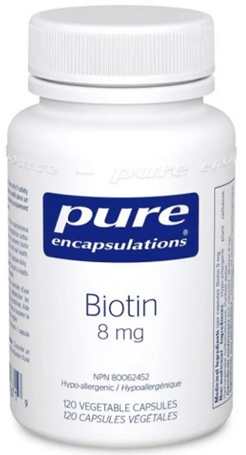 Pure Encapsulations 비오틴 영양제 모발 손톱 건강 강화 Biotin 8mg 120정, 1개 - 쿠팡