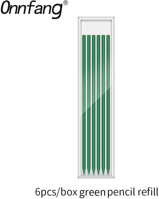 목공 건설을위한 숫돌이있는 2.8mm 솔리드 목수 기계 연필 긴 머리 목수 연필 문구 공급, 07 Green lead