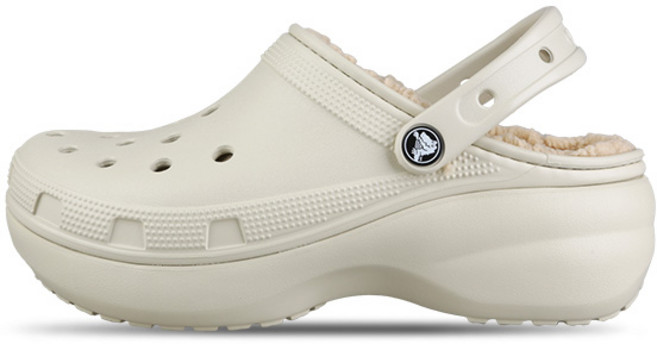 크록스 클래식 플랫폼 라인드 클로그 우먼 본 207938-2Y2