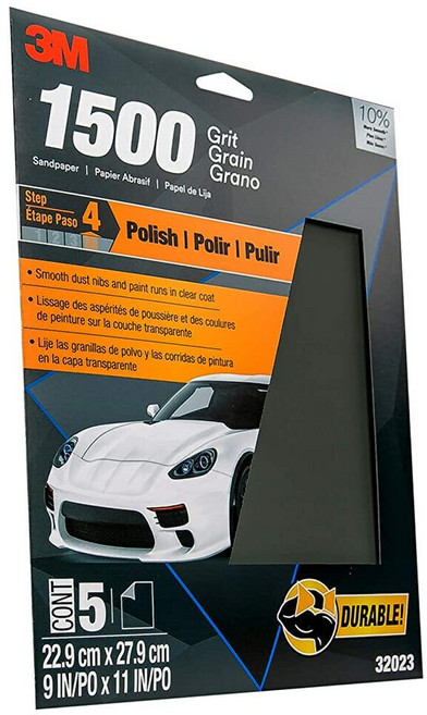 3M 웨토르 사포 800그릿 22.8cm x 27.9cm 1팩당 5장 (32035), 9 x 11인치, 1500 그릿