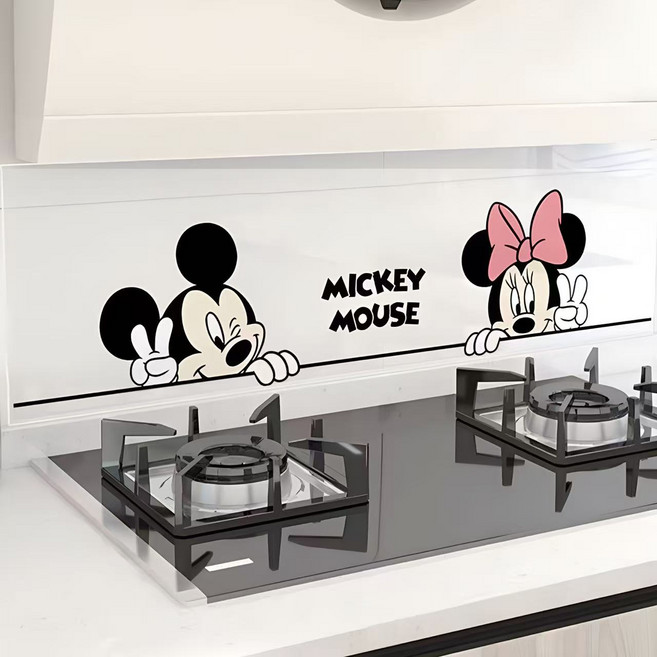 xinlin-540 주방 장식 스티커 팬더 캐릭터 접착식 데칼 스티커 깔끔한 주방을 위한, 30*90, 미키 마우스