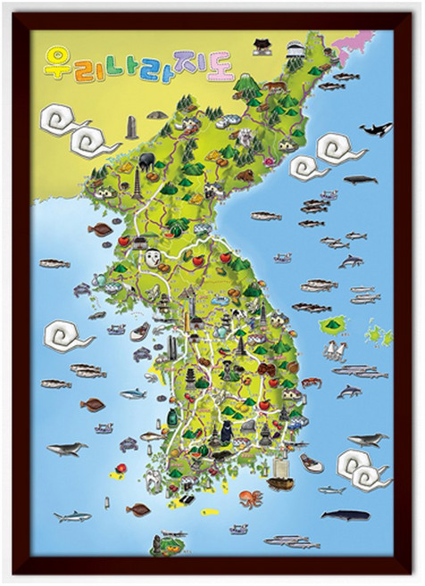 7위 - 퍼즐라이프 대한민국 우리나라지도 500피스 직소퍼즐액자 PL864, 퍼즐+슬림우드앤틱액자, 1개