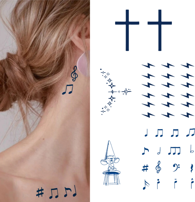 부띠끄38 미니 반영구 타투스티커 헤나 세트, 1개, BTS001