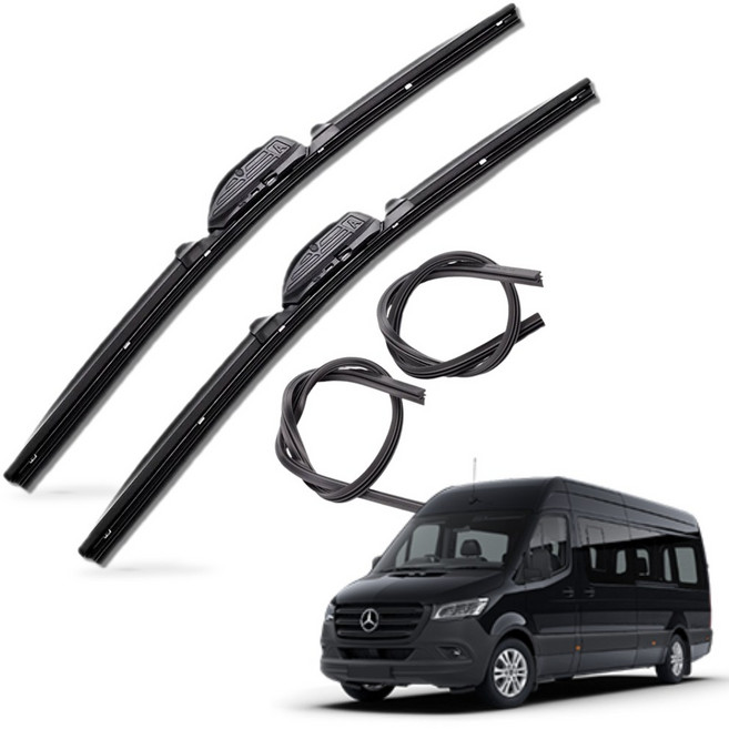 벤츠 스프린터 전차종 순정(호환)형 자동차 프리미엄 와이퍼 전면 리필고무 1+1+1, 스프린터 W907-PR650+600커넥터H, +리필고무 각 사이즈 1개씩