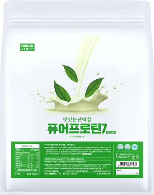 프로틴스토리 맛있는 단백질 퓨어프로틴7 3kg 그린티쉐이크, 1개