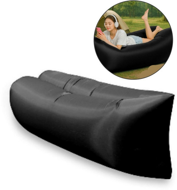1인용 빈백 소파 쿠션 실내외 캠핑용 해먹의자 안락의자, mod  블랙