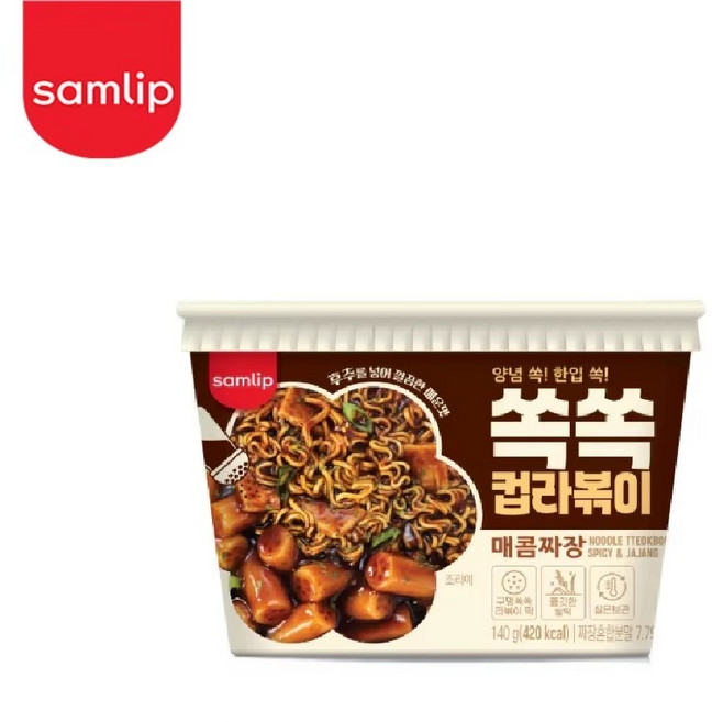 삼립 쏙쏙컵라볶이 매콤짜장, 140g, 12개