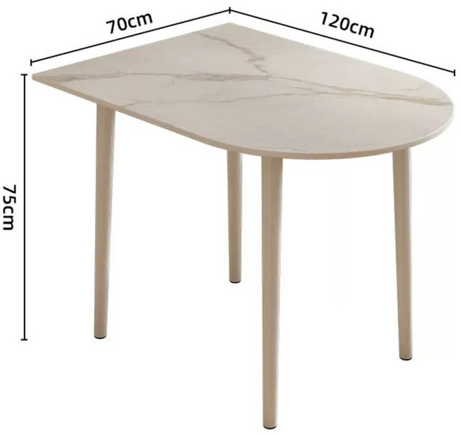 미니멀 반타원 식탁 800, K. 120x70x73cm