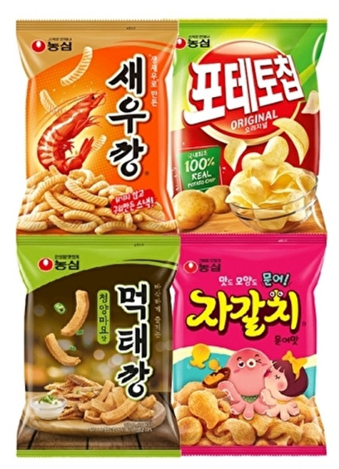 농심() 먹태깡 2봉 + 새우깡 포테토칩 자갈치, 단품
