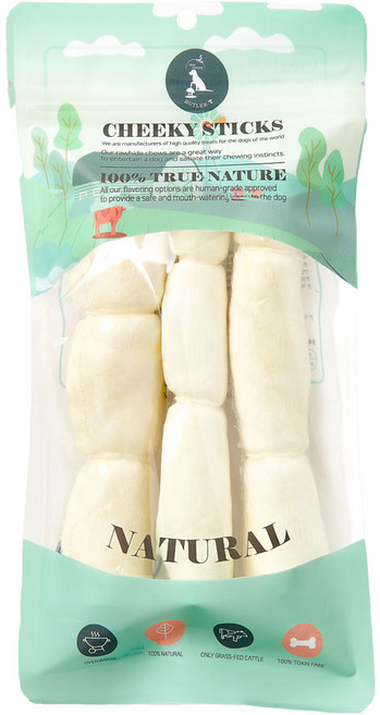 버틀러티 치키스틱 6인치 강아지 오래먹는 개껌 수제간식 분리불안 치석제거, 1개, 80g, 내추럴6인치3p