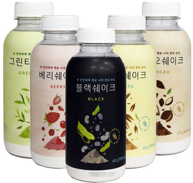 원픽선식 5종 3개씩 블랙쉐이크 베리쉐이크 그린티쉐이크 귀리쉐이크 카카오쉐이크, 1세트, 600g