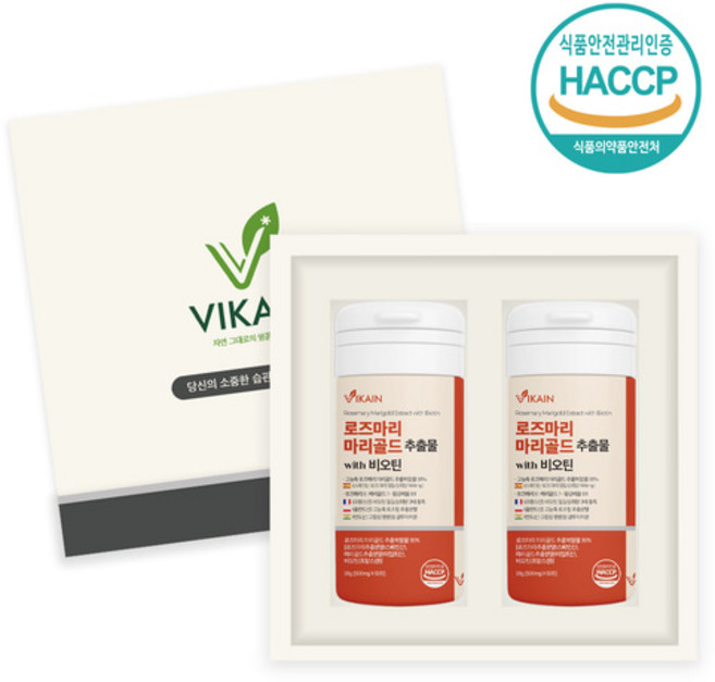 로즈마리 마리골드 비오틴 어버이날 스승의날선물세트, 2개, 60정