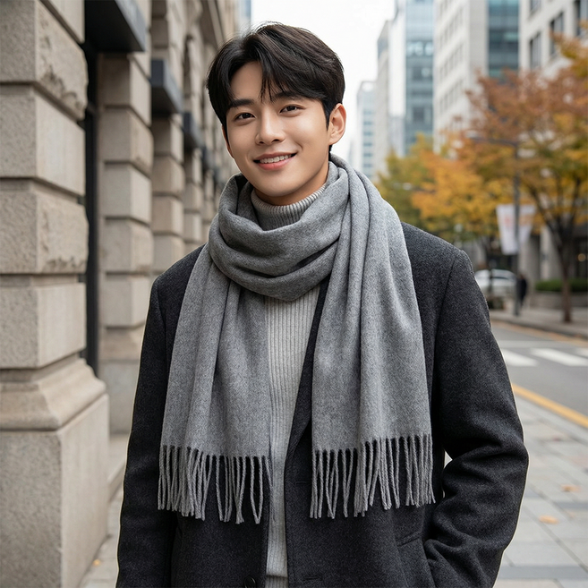 R Succeed I 남성 겨울 데일리 따뜻한 머플러 소프트 패션 목도리