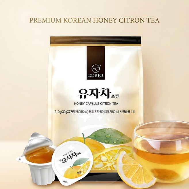 ESANBIO 韓國蜂蜜柚子茶, 30g, 1套, 7개입