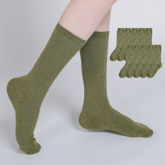 프롬산타 여성용 롱롱골지 롱삭스 10켤레