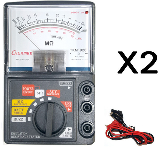 절연저항계 메가 누전테스터기 TKM-920 1000V 2000M옴 인슐레이션 아날로그, 2세트