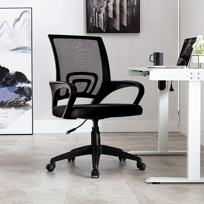 BMKC 메쉬 통풍 의자 CL-B10 사무 학생 컴퓨터 공부 책상 강의실 회의실 의자, 블랙