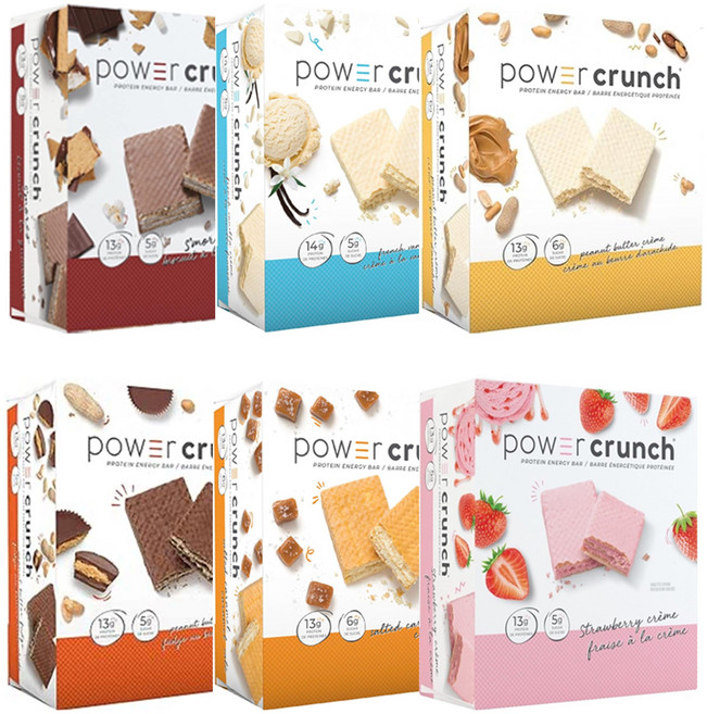 Powercrunch 파워크런치 유청 프로틴바 에너지 단백질 6가지맛 택1 운동 스낵, 05 솔티드 카라멜, 40g, 1