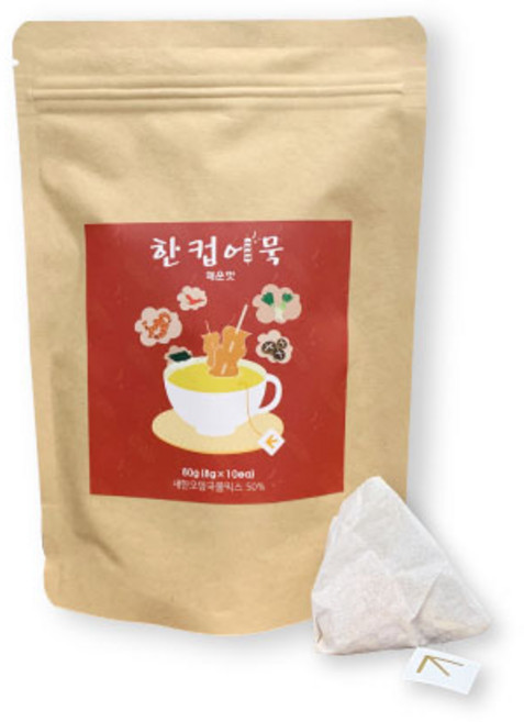 한컵 어묵 티백 육수 오뎅국물 매운맛, 8g, 10개입, 1개