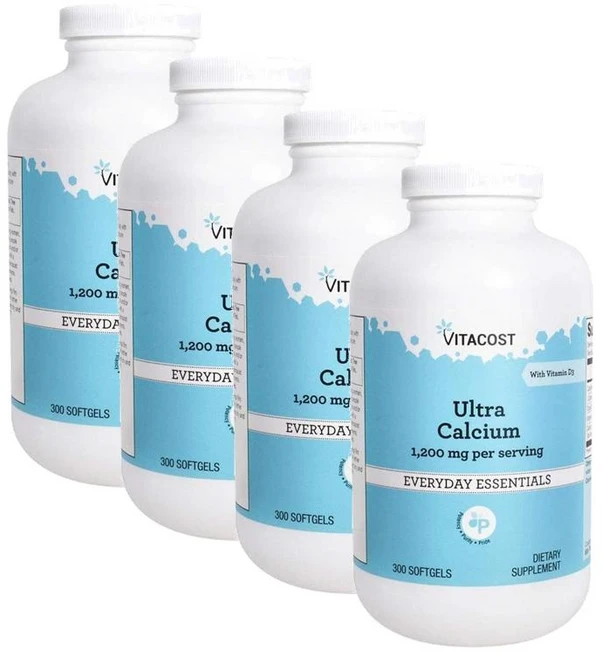 비타코스트 울트라 칼슘 1200mg 퍼서빙 비타민D3 소프트젤 Vitacost Ultra Calcium, 4개 - 쿠팡