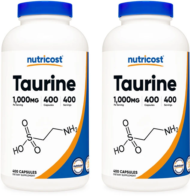Nutricost Taurine 뉴트리코스트 타우린 1000mg 400캡슐 2팩, 400정, 2개 - 쿠팡