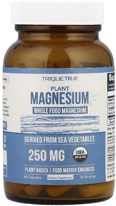 트라이퀘트라헬스 식물성 마그네슘 250mg Plant Magnesium 캡슐 60정, 1개 - 쿠팡